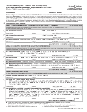 California State University General Education Form