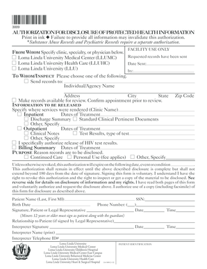 Authorization for Disclosure of Protected Health Information