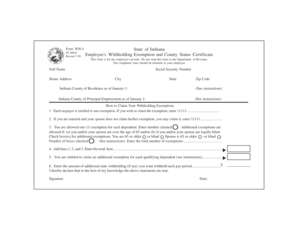 Indiana Employee's Withholding Exemption Certificate