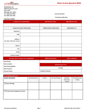 Master Services Agreement (MSA)