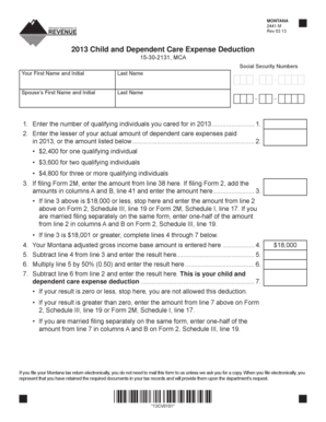 Montana Child and Dependent Care Expense Deduction Form 2441-M