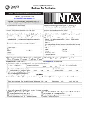 Indiana Business Tax Application