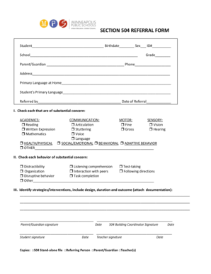Section 504 Referral Form