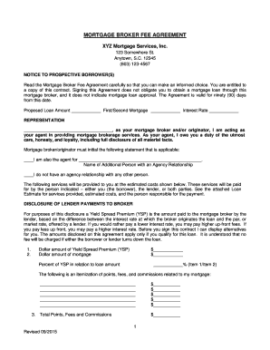 Mortgage Broker Fee Agreement
