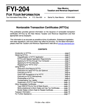 FYI-204NONTAXABLE TRANSACTION CERTIFICATES NTTCs3-14.doc