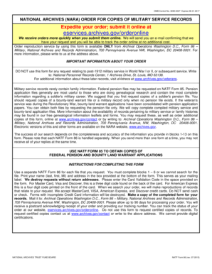 National Archives Order for Copies of Military Service Records