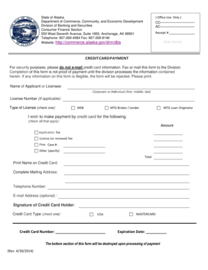 Alaska Credit Card Payment Form
