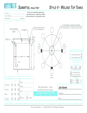 Tank Data Sheet