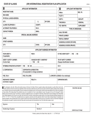 Illinois International Registration Plan Application