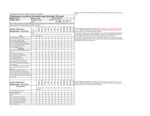 Elevator Maintenance Record Form