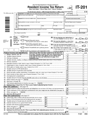 New York State Resident Income Tax Return IT-201