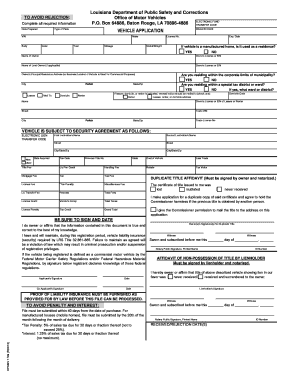 Louisiana Vehicle Title Application