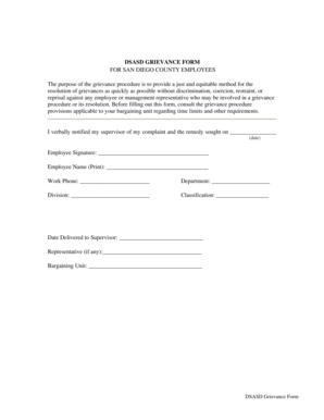 DSASD Grievance Form