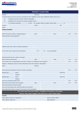 Property Claim Form