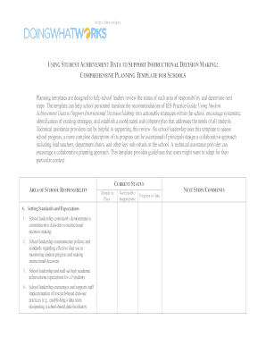 Comprehensive Planning Template for Schools