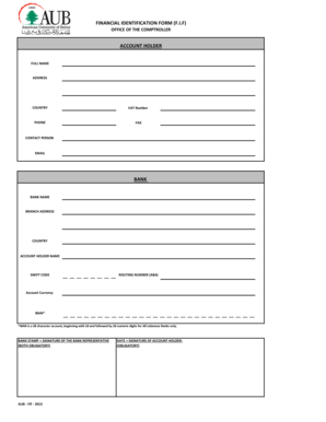 FORMULAIRE D'IDENTIFICATION FINANCIÈRE