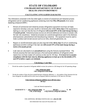 Colorado Leak Rate Calculation Form