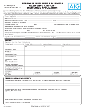 Aircraft Insurance Application