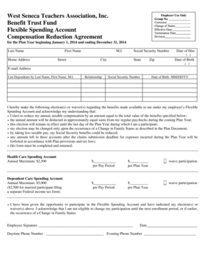Flexible Spending Account Election Form
