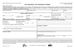 California WIC Referral Form for Pregnant Women