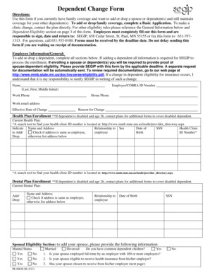 Dependent Change Form