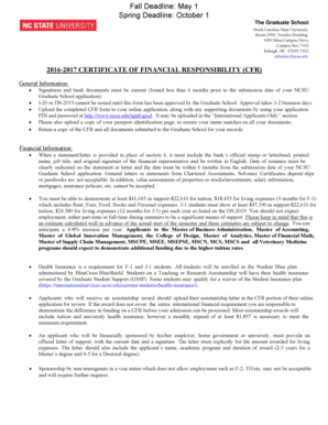 Graduate Student Certificate of Financial Responsibility