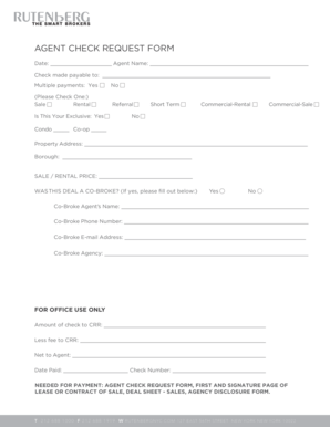Agent Check Request Form