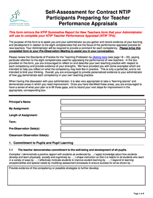 NTIP Teacher Performance Appraisal Form