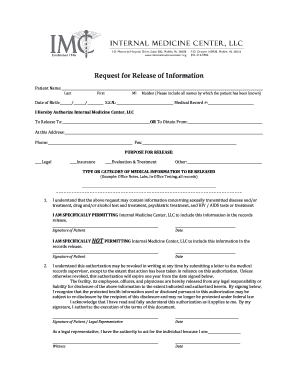 Request for Release of Information