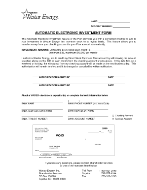 Automatic Electronic Investment Form