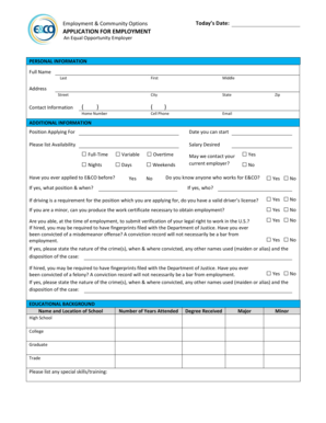 Employment Application Form
