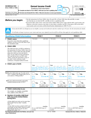 2014 Schedule EIC Form 1040A or 1040 - irs