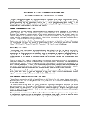 Disaster Business Loan Application