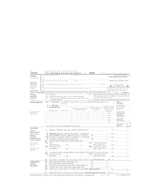 Form 1040A US Individual Income Tax Return