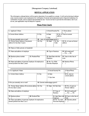 Rental Application Form
