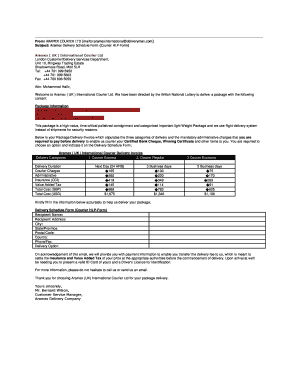 Aramex UK Courier Delivery Invoice