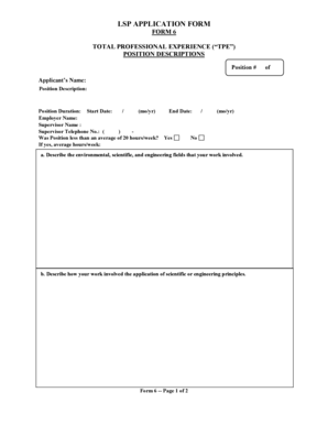 LSP Application Form 6
