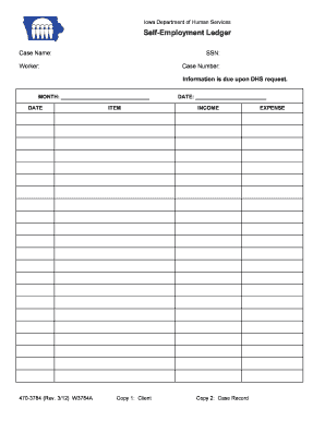 Iowa Self-Employment Ledger