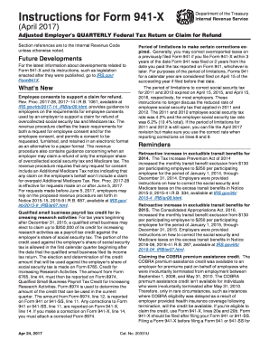 Adjusted Employer's Quarterly Federal Tax Return or Claim for Refund