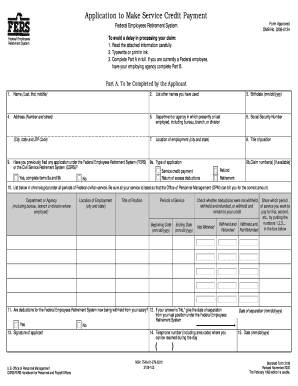 Federal Employees Retirement System Service Credit Payment Form