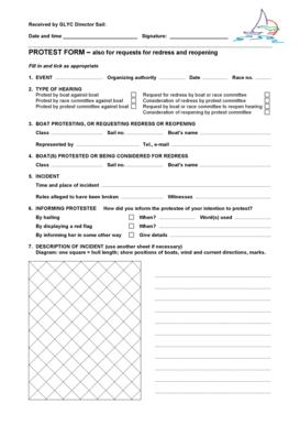 Sailing Protest Form