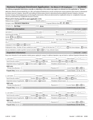 Humana Employee Enrollment Application