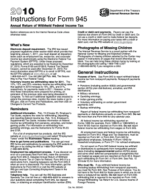Instructions for Form 945 (2010)