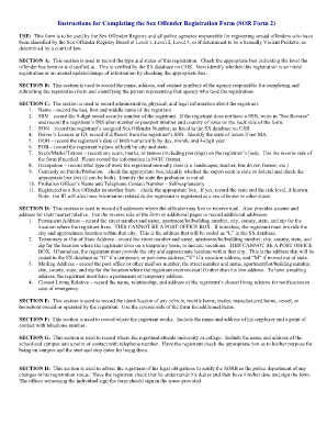Sex Offender Registration Form