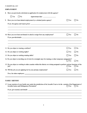 North Carolina Criminal Justice Personal History Statement