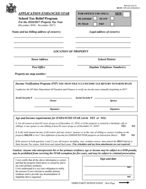 New York Enhanced STAR Property Tax Exemption Application