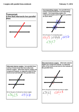 Geometry Worksheet: Angles with Parallel Lines