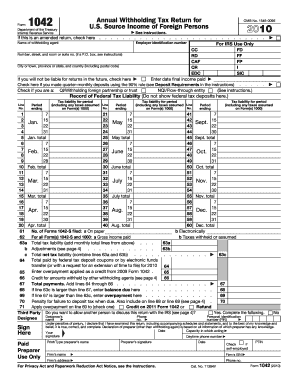 IRS Form 1042 U.S. Source Income of Foreign Persons