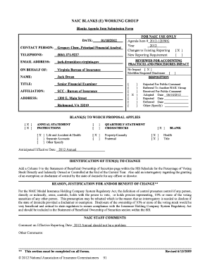 NAIC Annual Statement Blank Submission Form