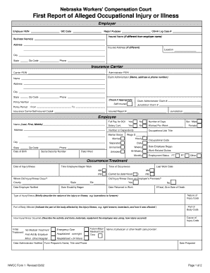 Nebraska Workers' Compensation First Report